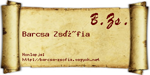 Barcsa Zsófia névjegykártya